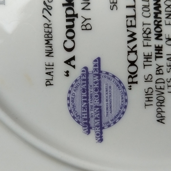 Rockwell's American Dream A Couple's Commitment Collectors Plate numbered EUC! - Picture 9 of 14